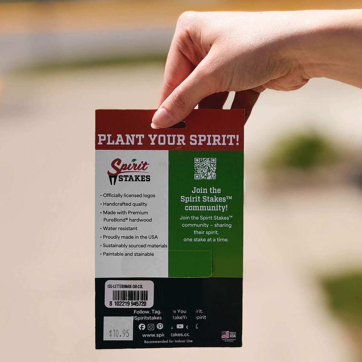 Punching Cy Cardinal and Gold Spirit Stakes Small 4.9-inch x 3.5-inch back of package information